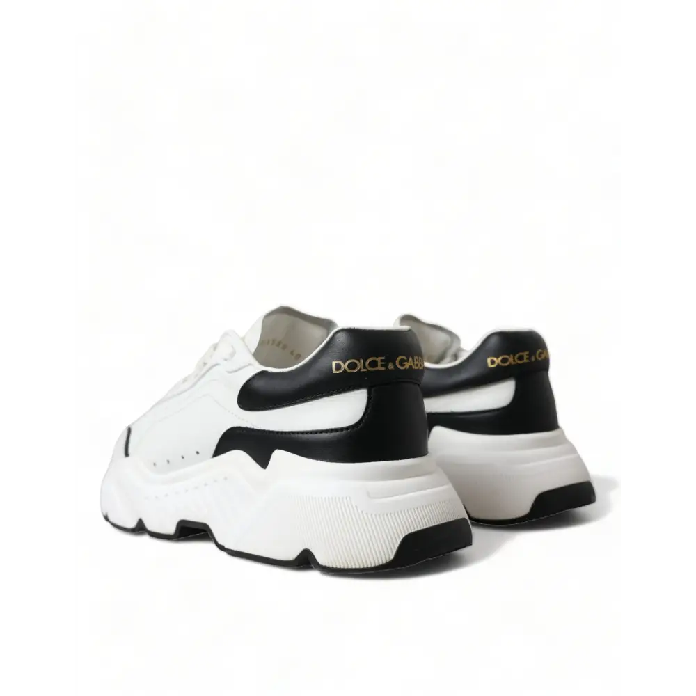 Dolce & Gabbana Weiß Schwarz Low Top Daymaster Turnschuhe Schuhe - EU40/US9.5