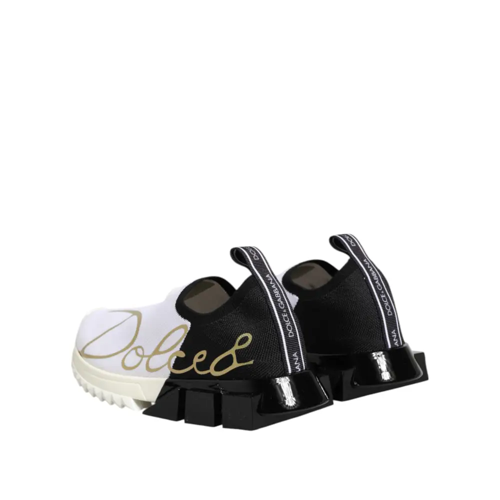 Dolce & Gabbana Weiß Schwarz Low Top Sorrento Turnschuhe Schuhe