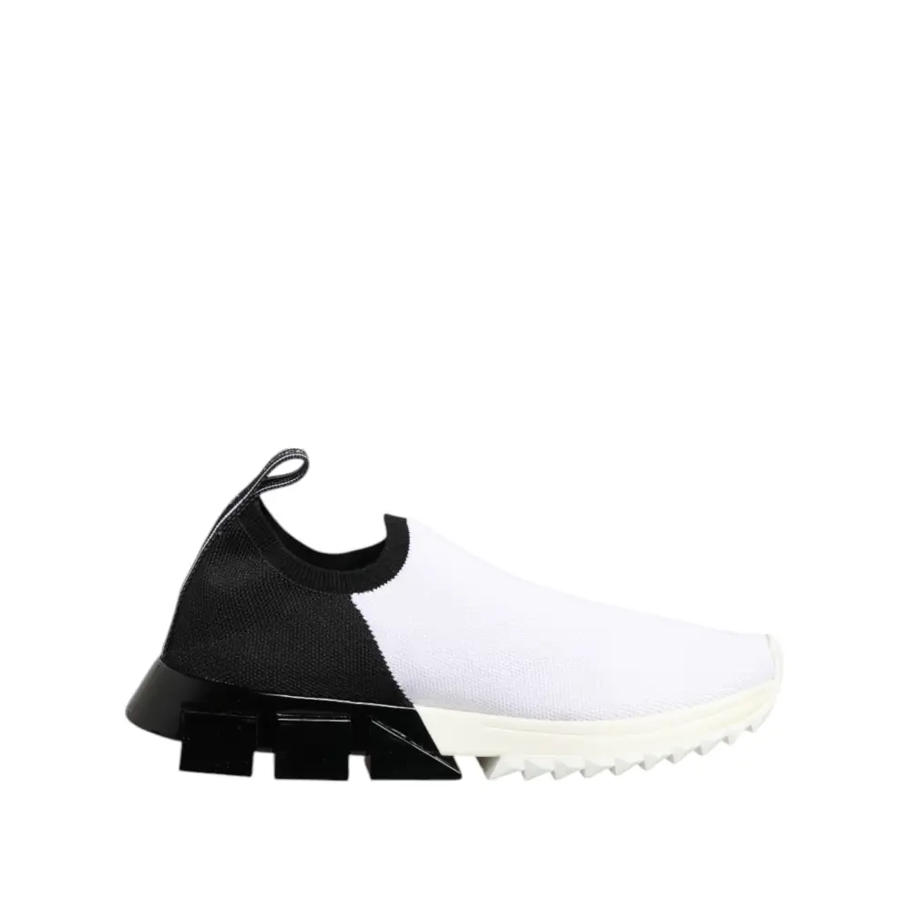 Dolce & Gabbana Weiß Schwarz Low Top Sorrento Turnschuhe Schuhe