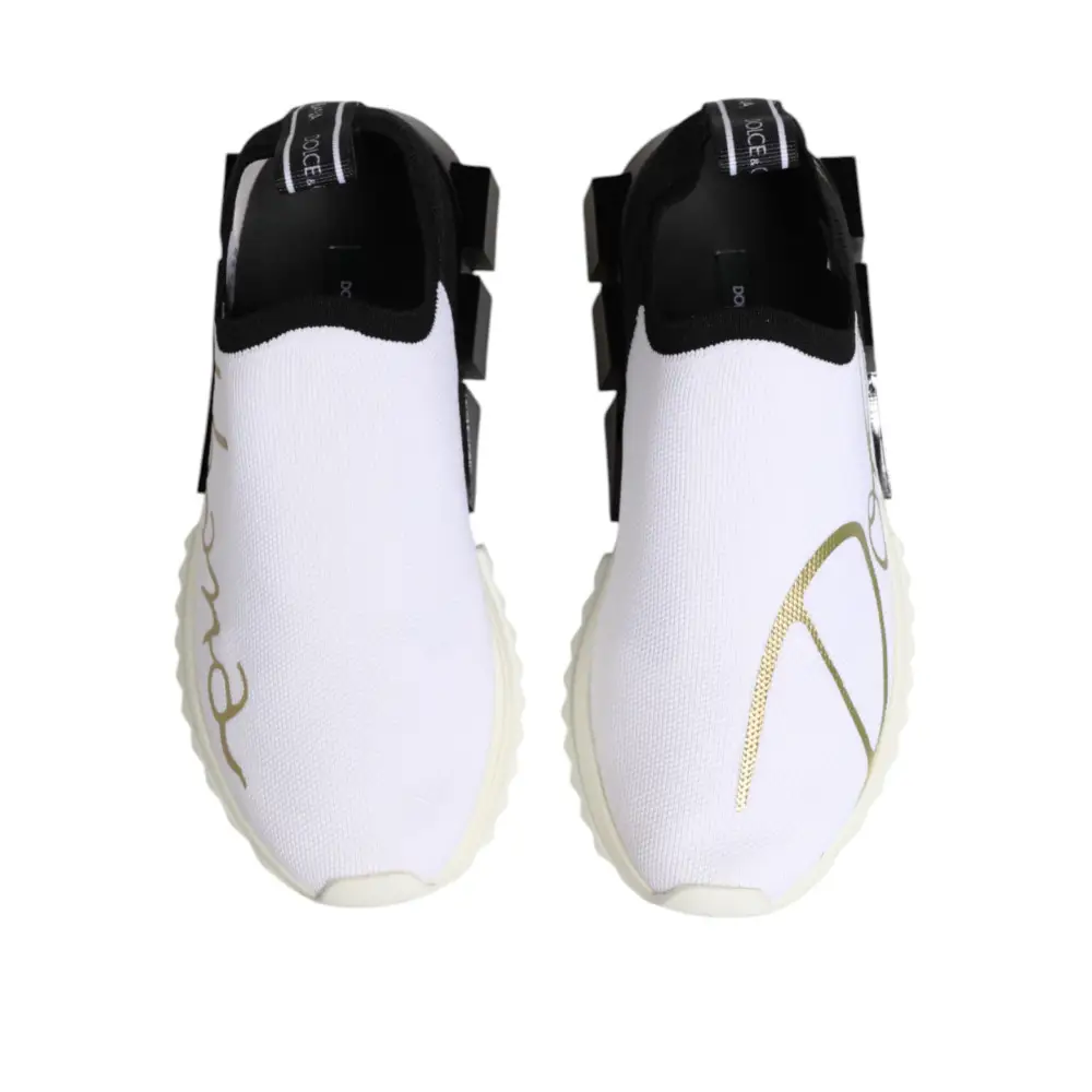 Dolce & Gabbana Weiß Schwarz Low Top Sorrento Turnschuhe Schuhe