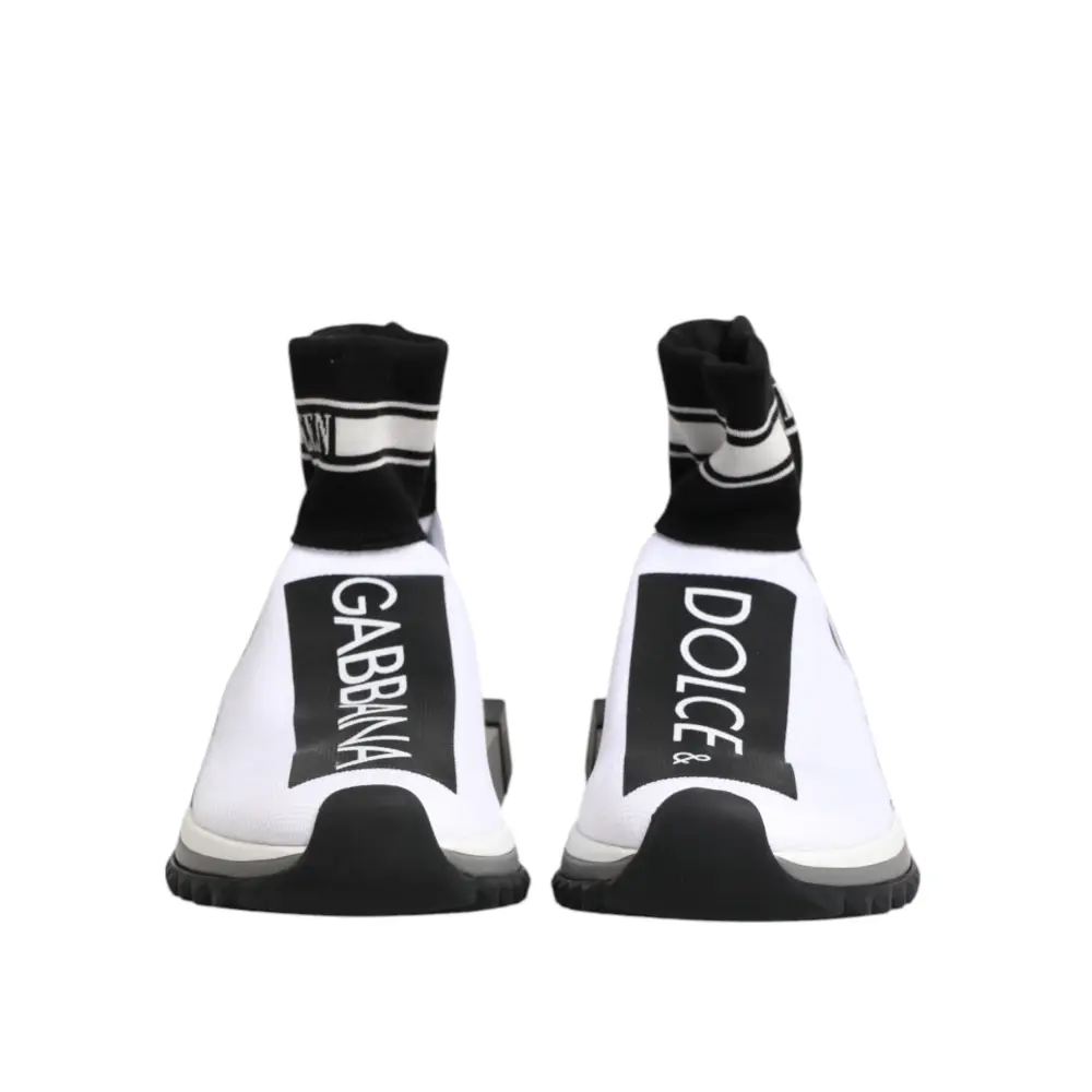Dolce & Gabbana Weiß Schwarz Sorrento Socken Sneakers Schuhe