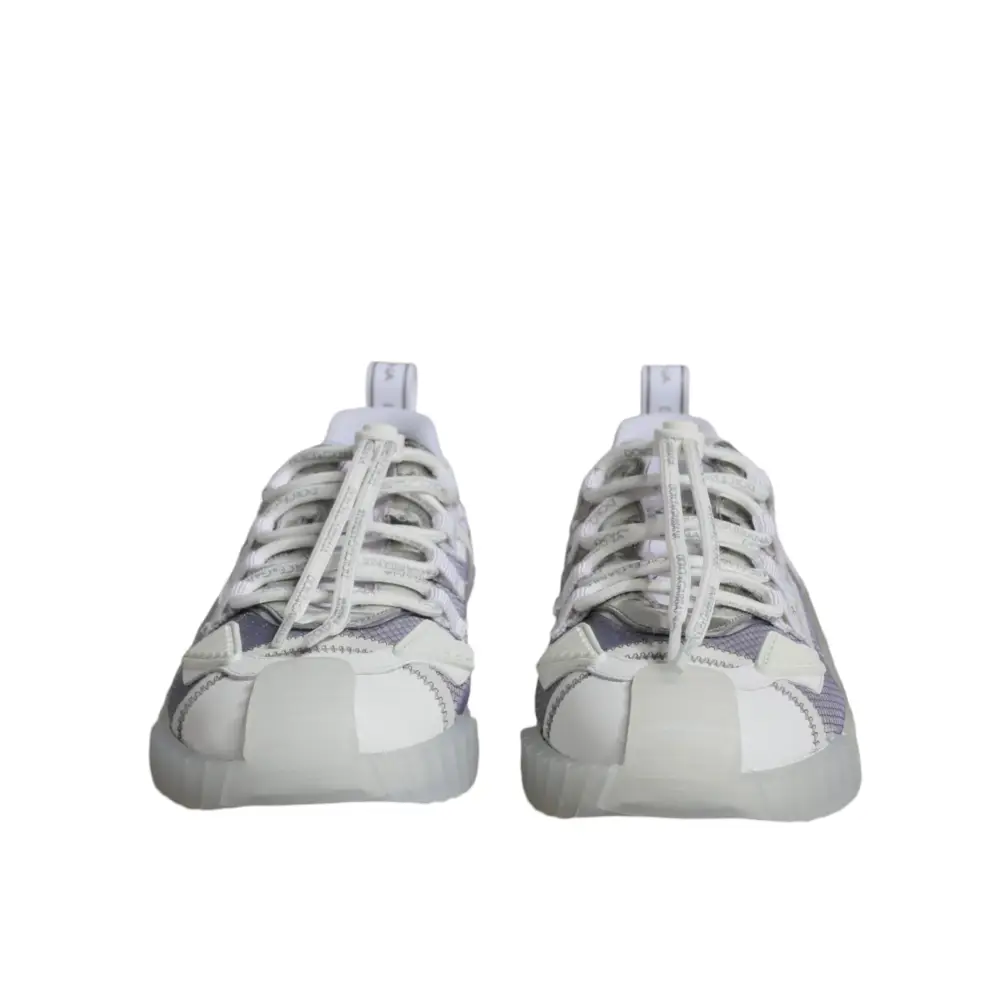 Dolce & Gabbana Weiß Silber Low Top NS1 Turnschuhe Schuhe - EU44/US11