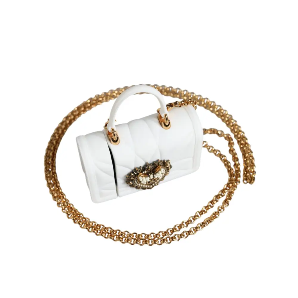 Dolce & Gabbana Weiß Silikon Hingabe Herz Abdeckung Hand Tasche Airpod Fall