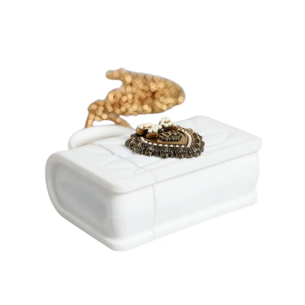 Dolce & Gabbana Weiß Silikon Hingabe Herz Abdeckung Hand Tasche Airpod Fall
