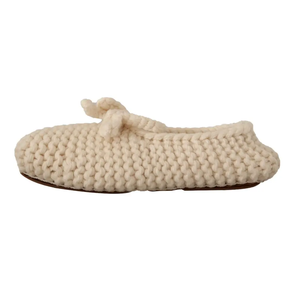 Dolce & Gabbana Weiß Slip On Ballerina Flats Wolle stricken Schuhe - EU40/US9.5