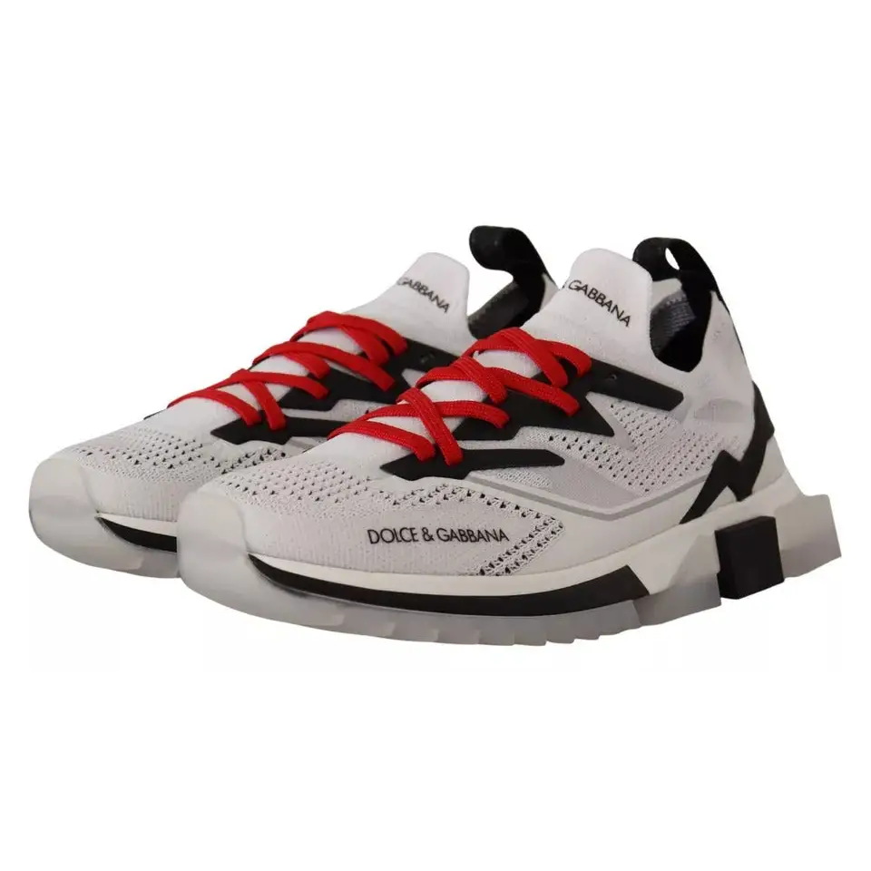 Dolce & Gabbana Weiß SORRENTO Sport Stretch Männer Schuhe Turnschuhe - EU45/US12