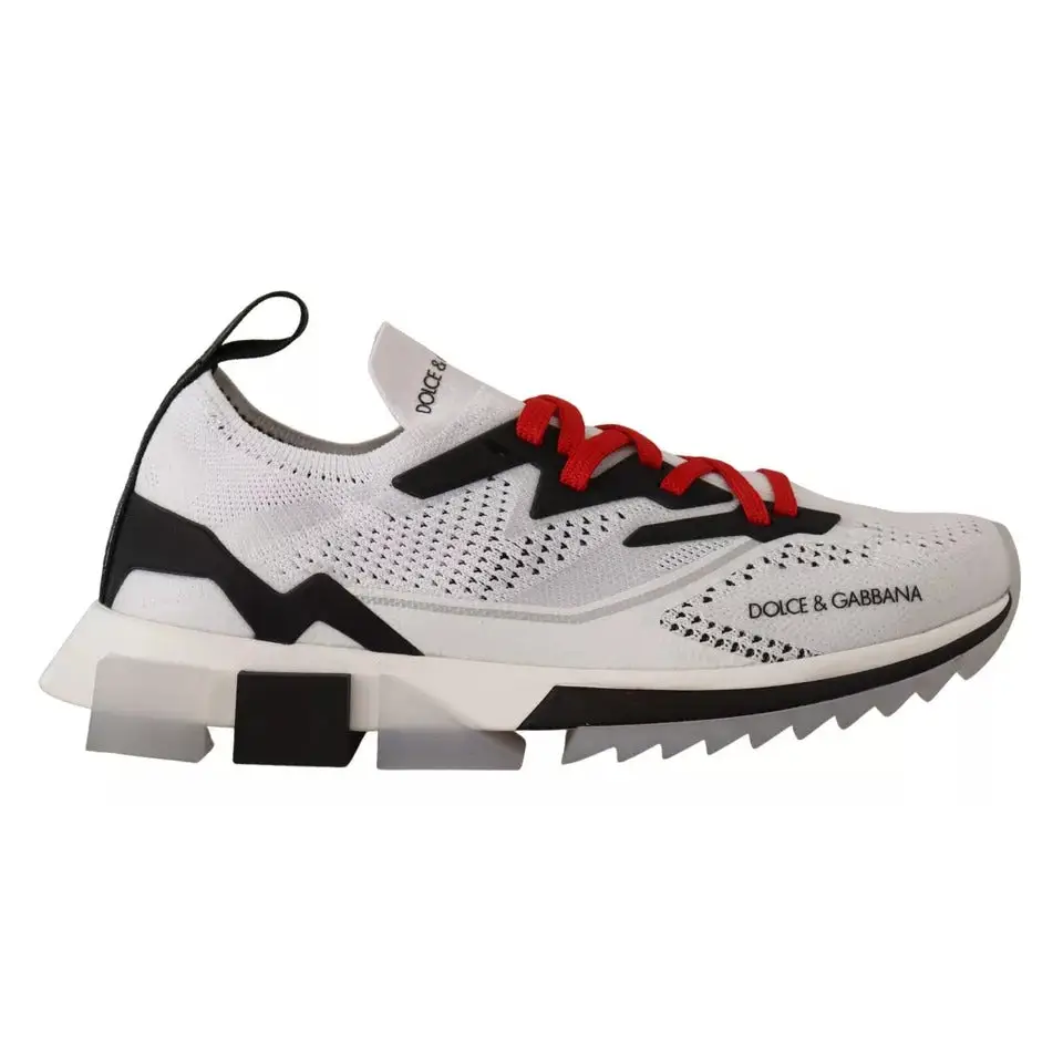 Dolce & Gabbana Weiß SORRENTO Sport Stretch Männer Schuhe Turnschuhe - EU45/US12