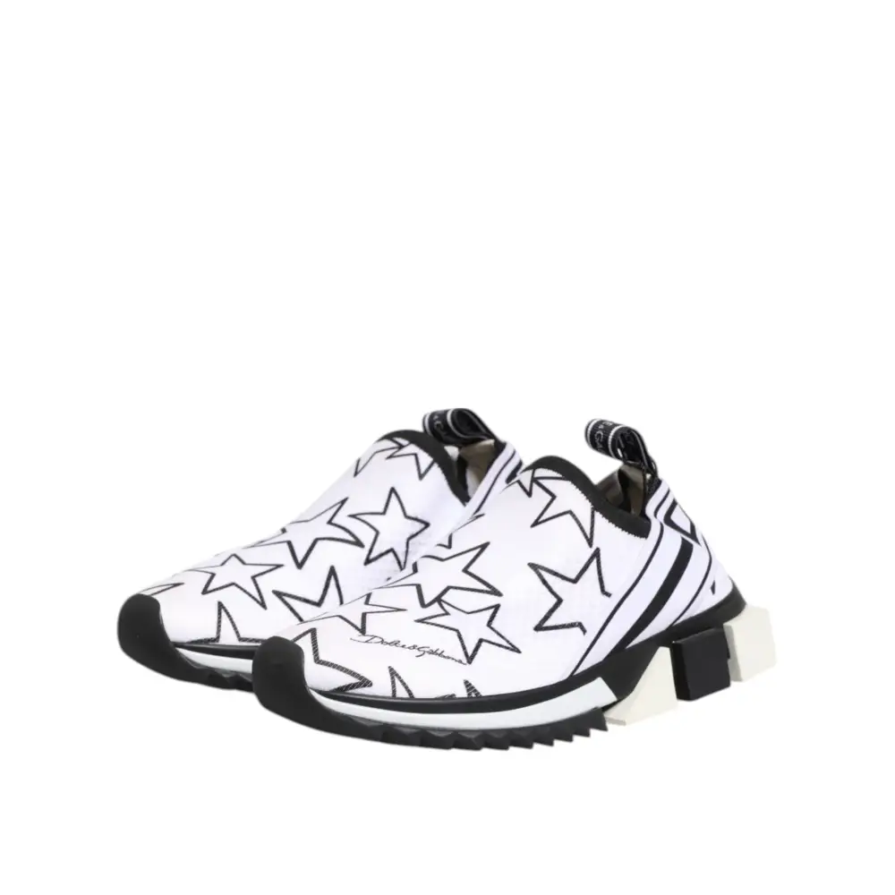 Dolce & Gabbana Weiß Sterne Sorrento Low Top Turnschuhe Schuhe - EU36/US5.5