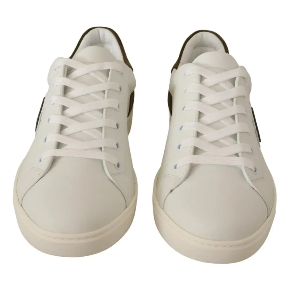 Dolce & Gabbana Weiß Wildleder Leder Herren Low Tops Turnschuhe - EU39.5/US6.5