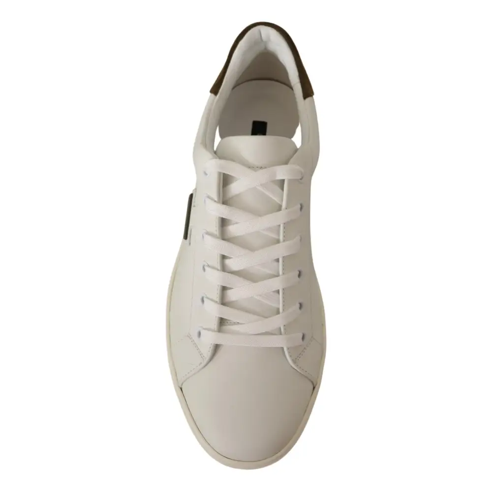 Dolce & Gabbana Weiß Wildleder Leder Herren Low Tops Turnschuhe - EU39.5/US6.5