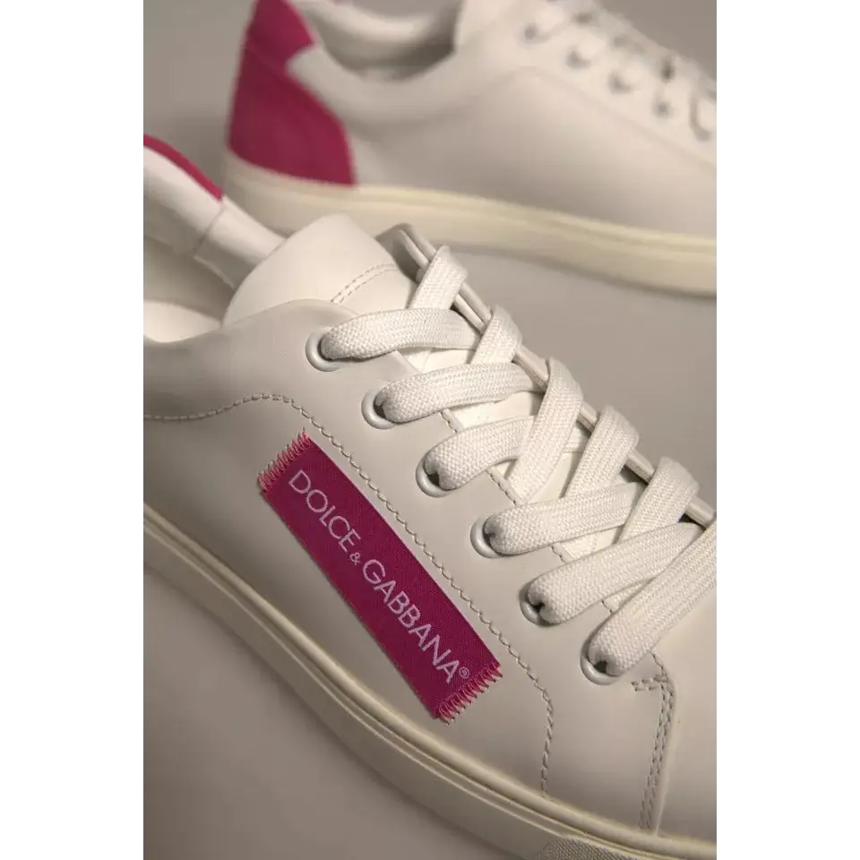 Dolce & Gabbana Weiß Wildleder Leder Low Top Turnschuhe Schuhe - EU39.5/US9