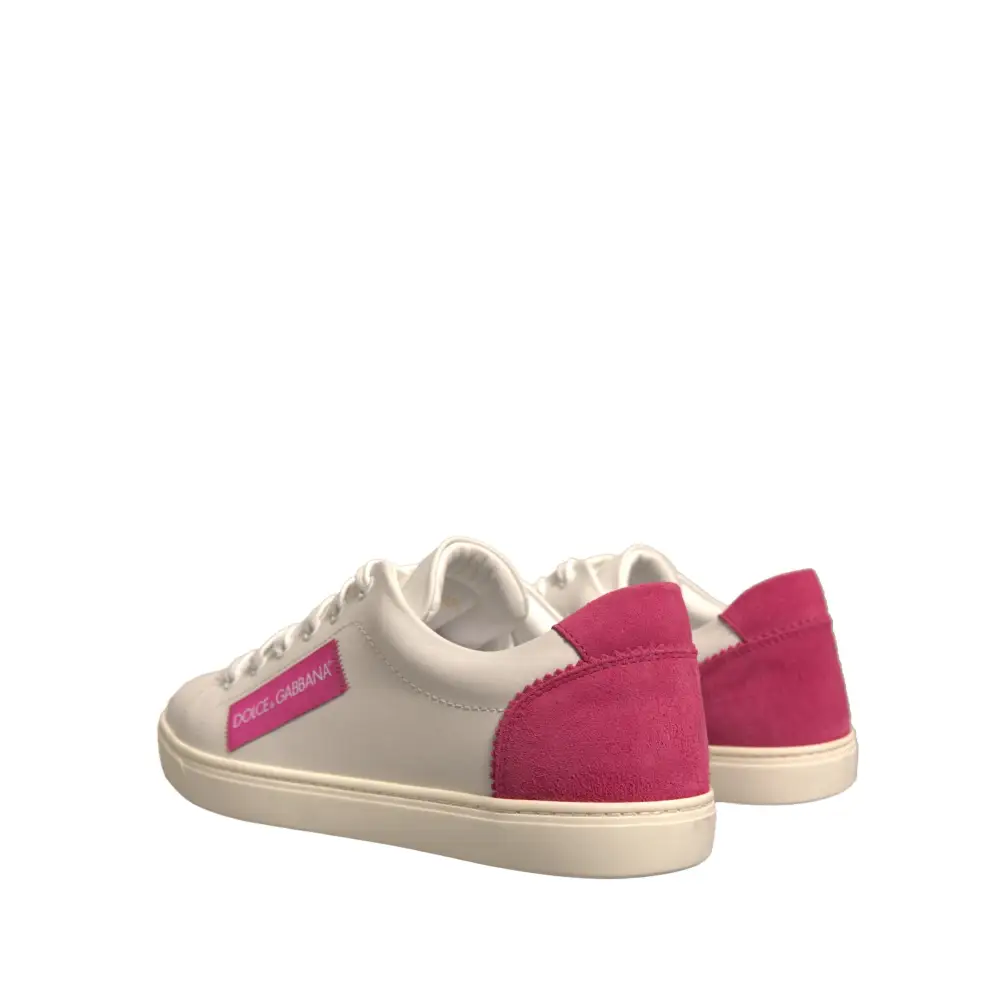 Dolce & Gabbana Weiß Wildleder Leder Low Top Turnschuhe Schuhe - EU39.5/US9