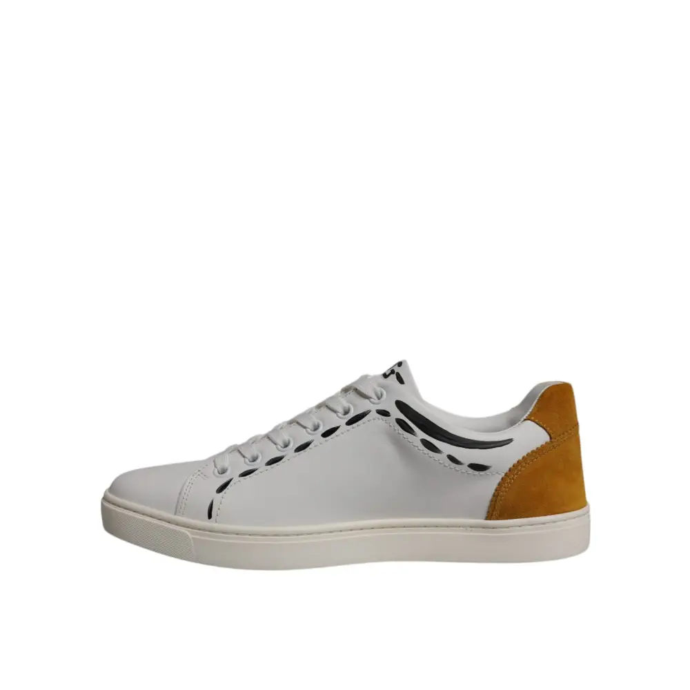 Dolce & Gabbana Weiß Wildleder Leder Low Top Turnschuhe Schuhe - EU39/US6