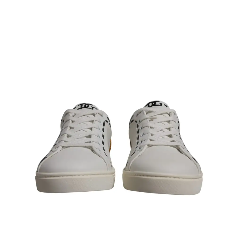 Dolce & Gabbana Weiß Wildleder Leder Low Top Turnschuhe Schuhe - EU39/US6