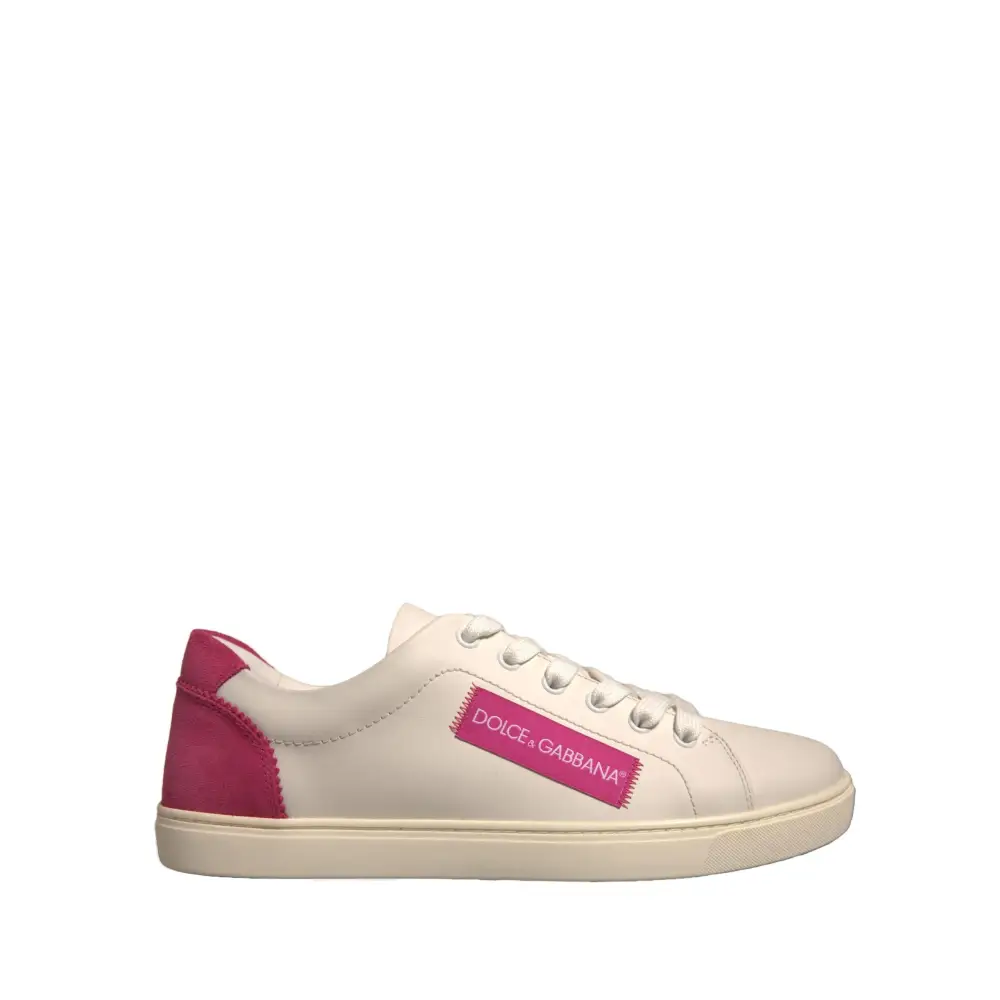 Dolce & Gabbana Weiß Wildleder Leder Low Top Turnschuhe Schuhe - EU39.5/US9