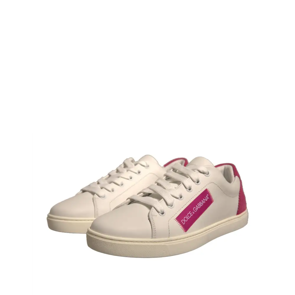 Dolce & Gabbana Weiß Wildleder Leder Low Top Turnschuhe Schuhe - EU39.5/US9