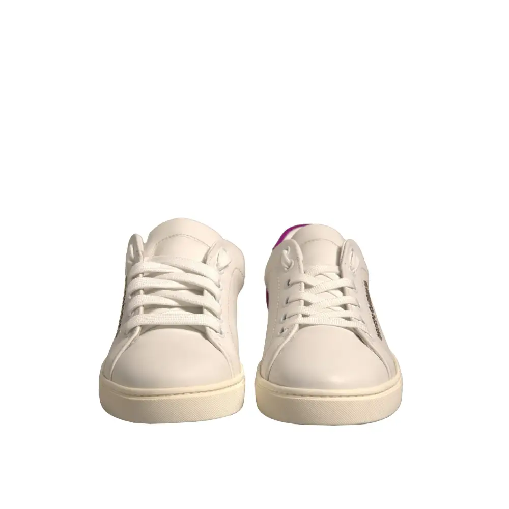 Dolce & Gabbana Weiß Wildleder Leder Low Top Turnschuhe Schuhe