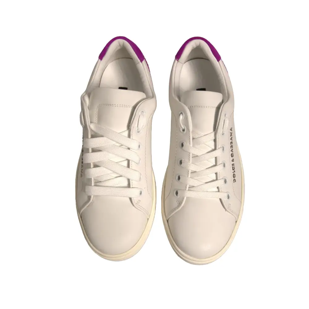 Dolce & Gabbana Weiß Wildleder Leder Low Top Turnschuhe Schuhe