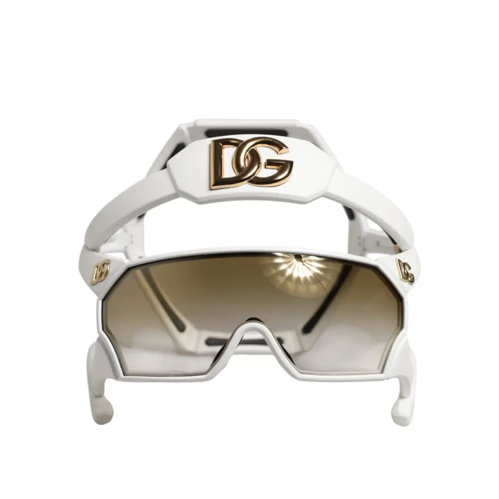 Dolce & Gabbana Weiße Acetatmaske der nächsten Generation Eyewear-Sonnenbrille