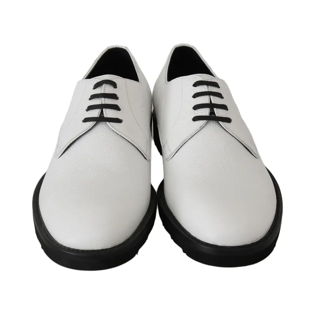 Dolce & Gabbana Weiße Leder Derby Kleid Formelle Schuhe - EU39/US6