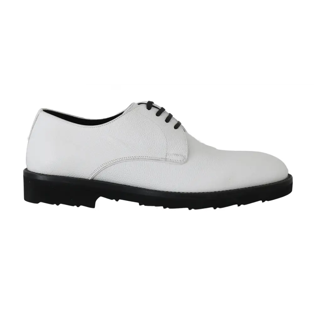 Dolce & Gabbana Weiße Leder Derby Kleid Formelle Schuhe - EU39/US6