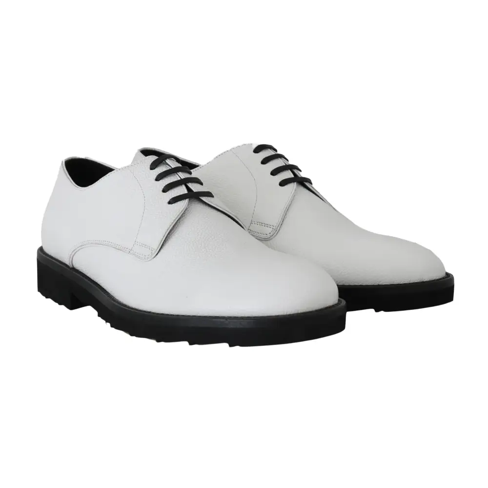 Dolce & Gabbana Weiße Leder Derby Kleid Formelle Schuhe - EU39/US6