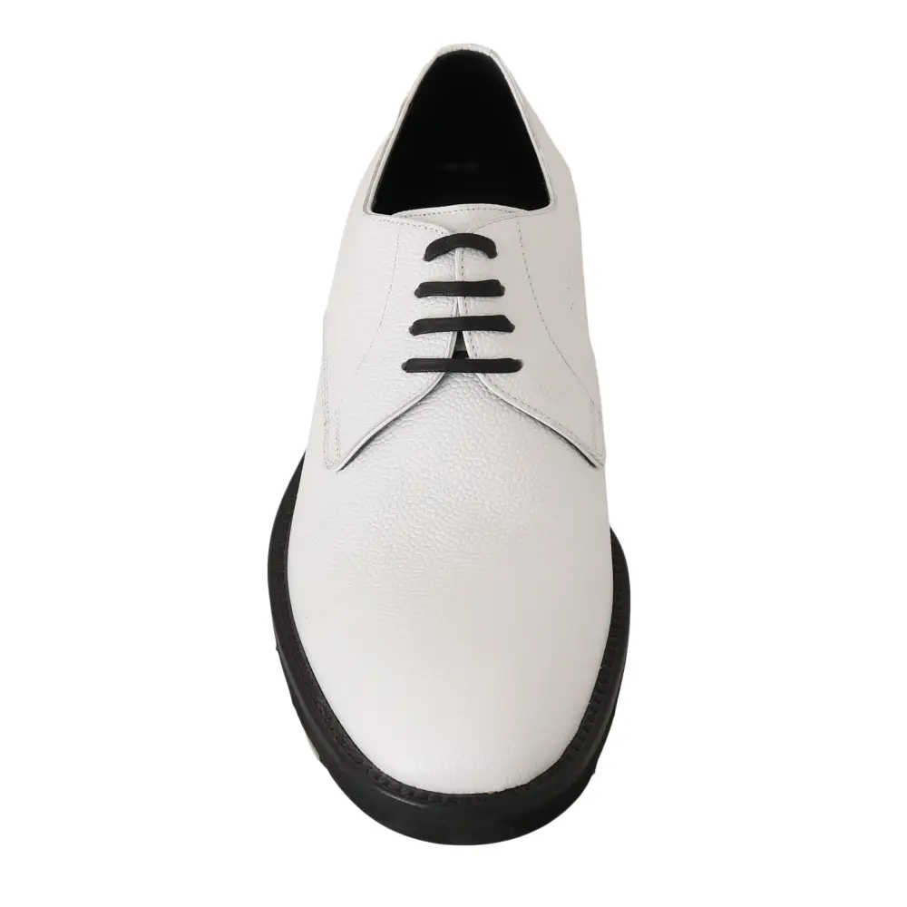 Dolce & Gabbana Weiße Leder Derby Kleid Formelle Schuhe - EU39/US6