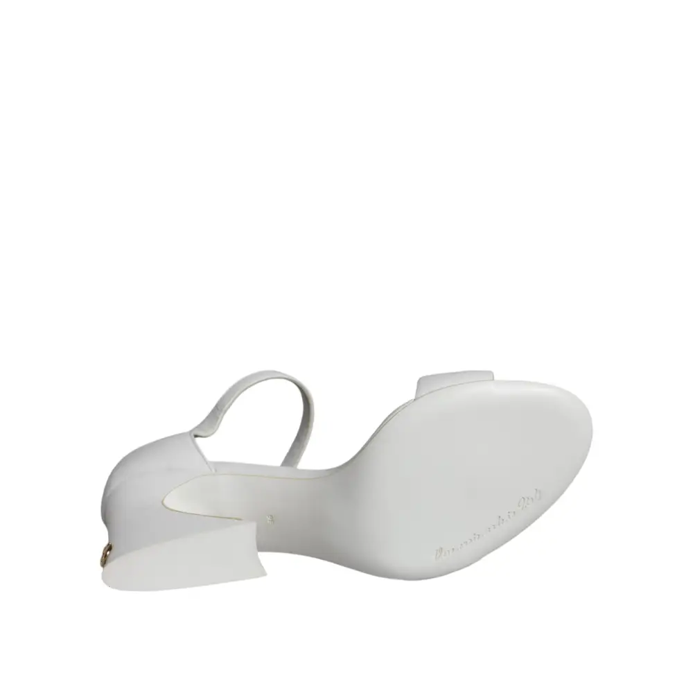 Dolce & Gabbana Weiße Leder Heels Keira Sandalen Schuhe - EU36/US6