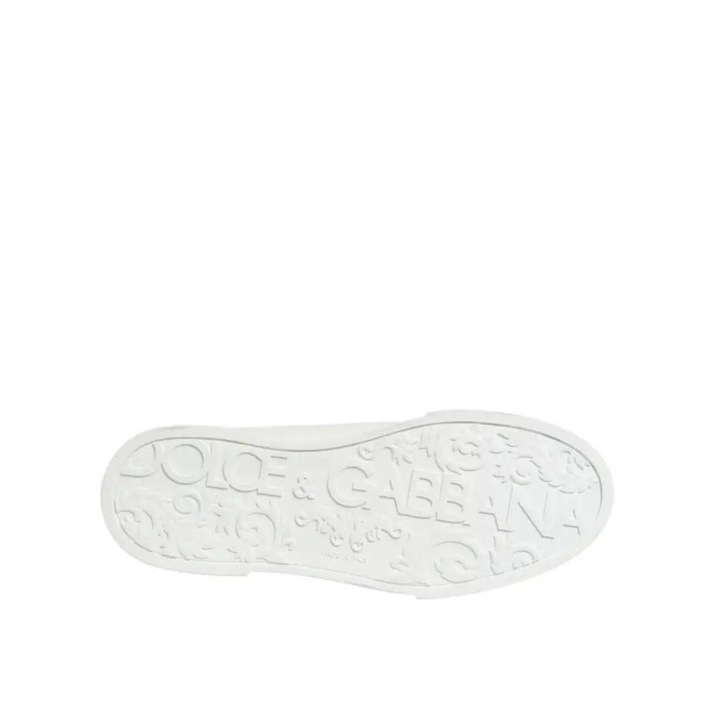 Dolce & Gabbana Weiße Leder-Sneaker #DGFAMILY für Herren - EU43.5/US10.5