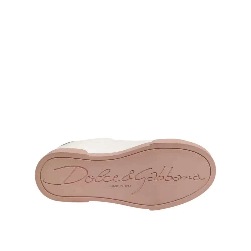 Dolce & Gabbana Weiße Leder-Sneaker mit Herz-Motiv - EU35.5/US5