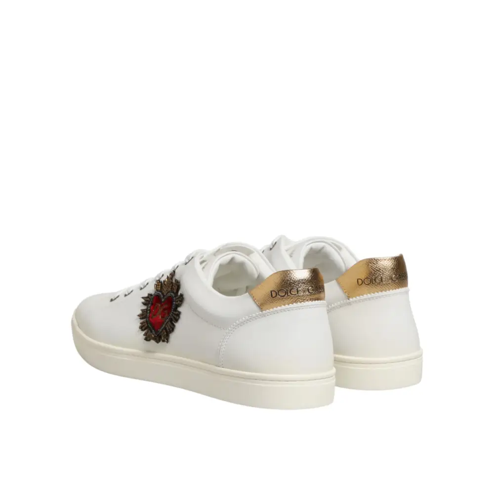 Dolce & Gabbana Weiße Sneakers mit Herz-Verzierung