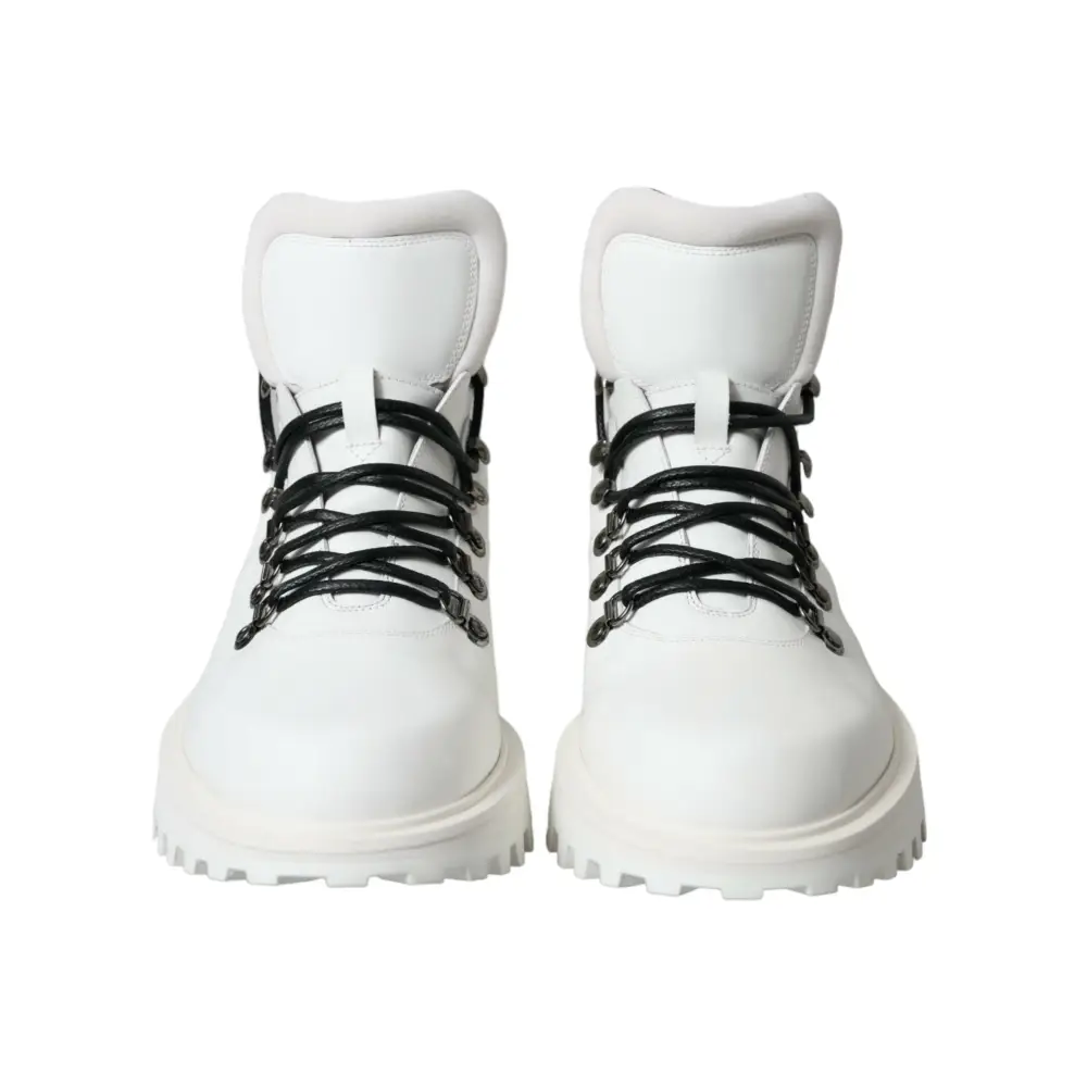 Dolce & Gabbana Weiße Vulcano Trekking-Stiefel Schuhe - EU40.5/US7.5