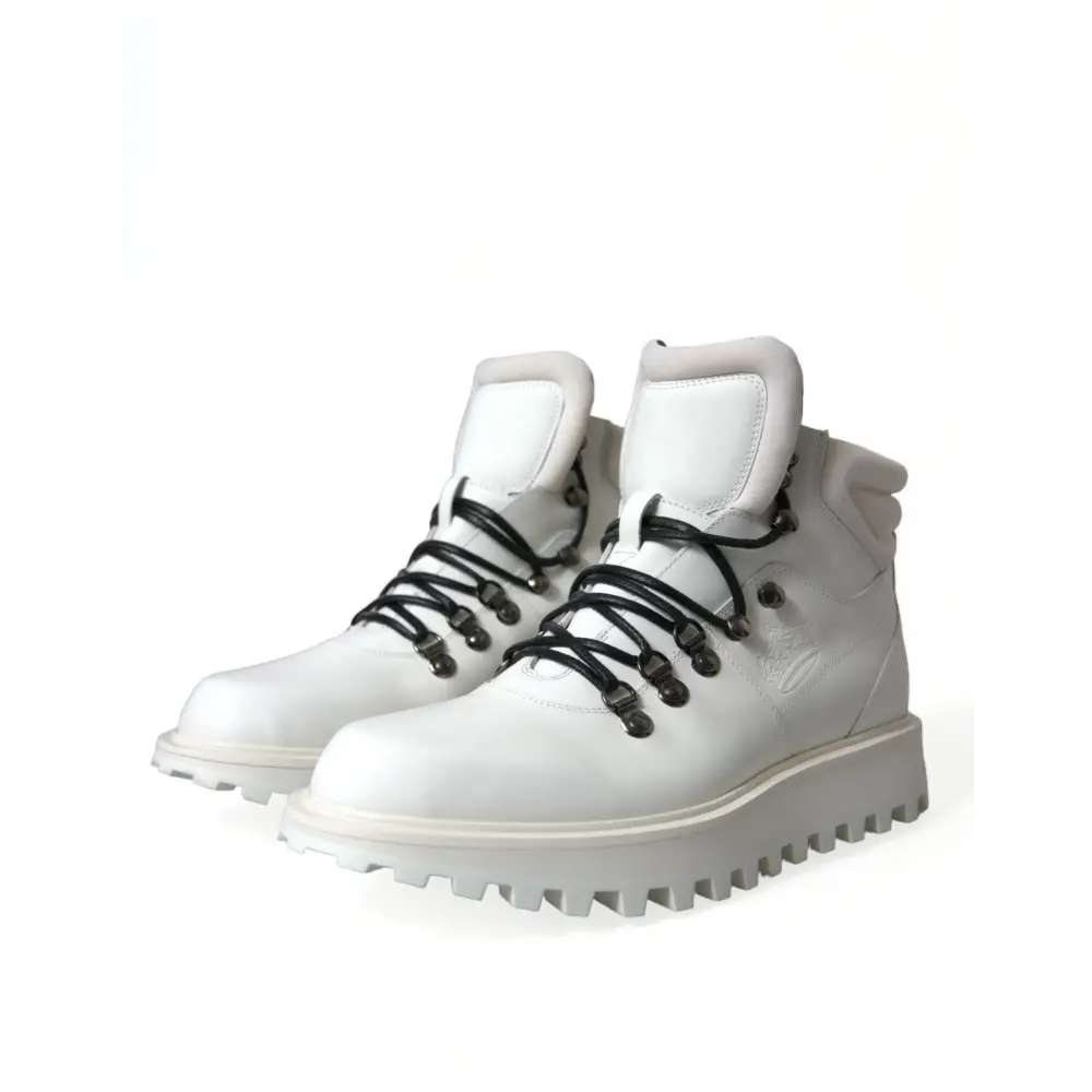 Dolce & Gabbana Weiße Vulcano Trekking-Stiefel Schuhe - EU40.5/US7.5