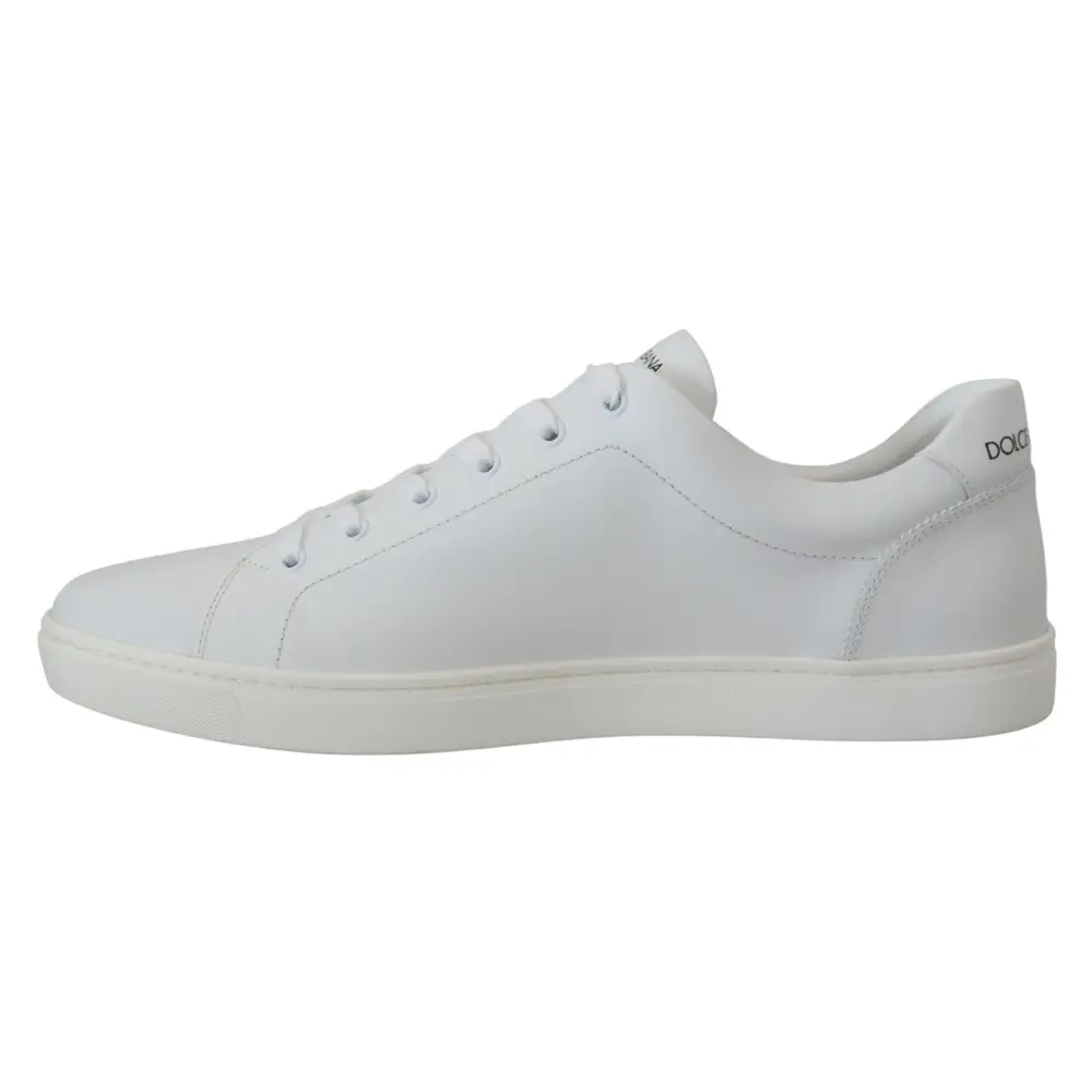 Dolce & Gabbana Weißes Leder DG Logo Casual Turnschuhe Schuhe - EU39.5/US6.5