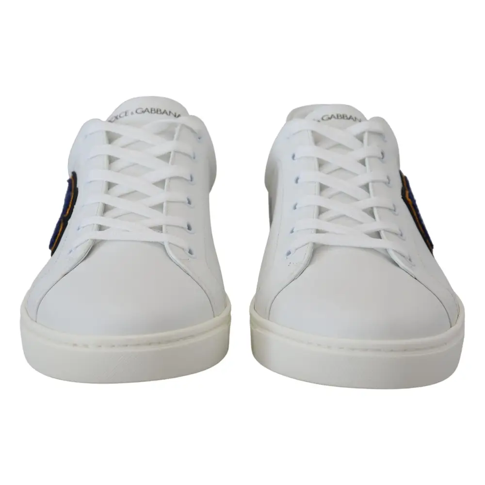 Dolce & Gabbana Weißes Leder DG Logo Casual Turnschuhe Schuhe - EU39.5/US6.5