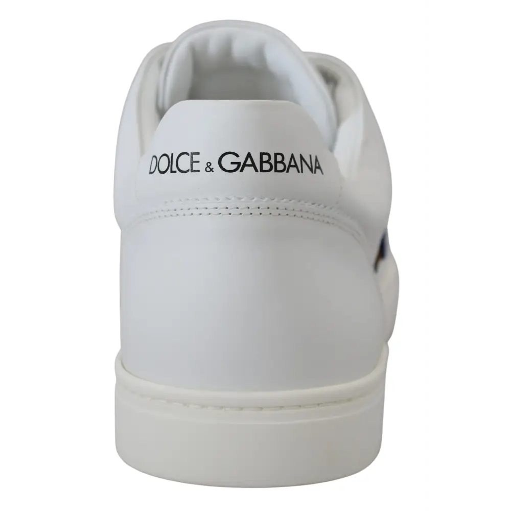 Dolce & Gabbana Weißes Leder DG Logo Casual Turnschuhe Schuhe - EU39.5/US6.5