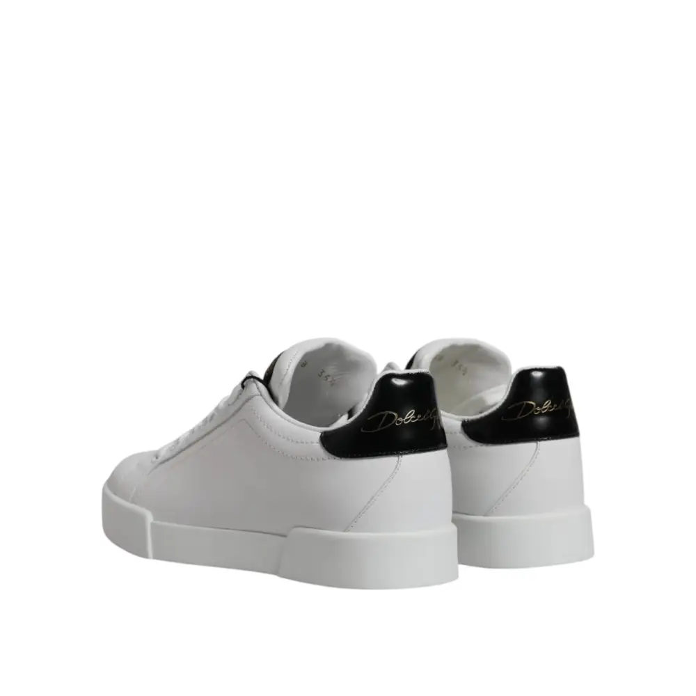 Dolce & Gabbana Weißes Leder Klassische Low Top Sneakers Schuhe - EU35.5/US5