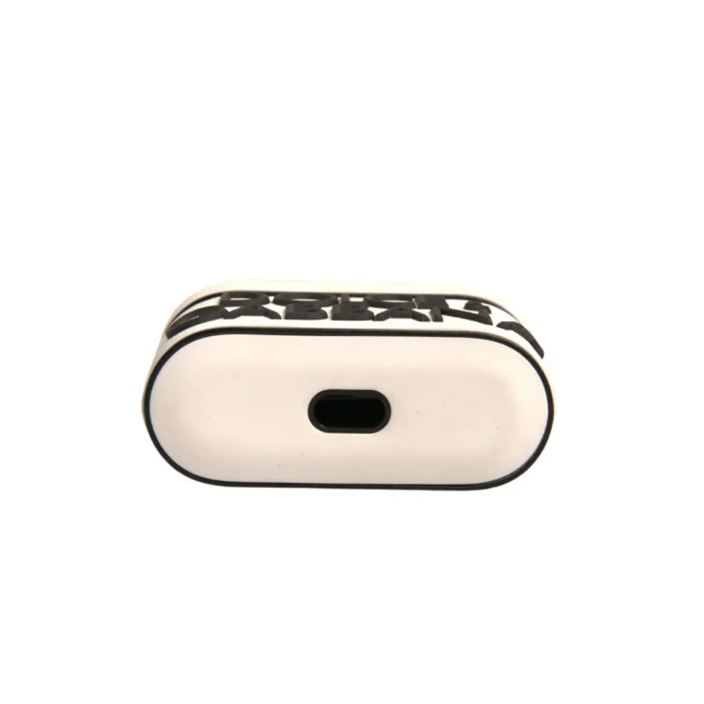 Dolce & Gabbana Weißes PVC geprägte Logo Plaque Halter Airpods Fall