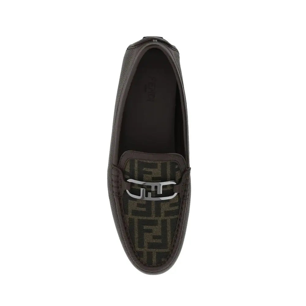Fendi Braune Kalbsleder-Slipper - EU40/US7