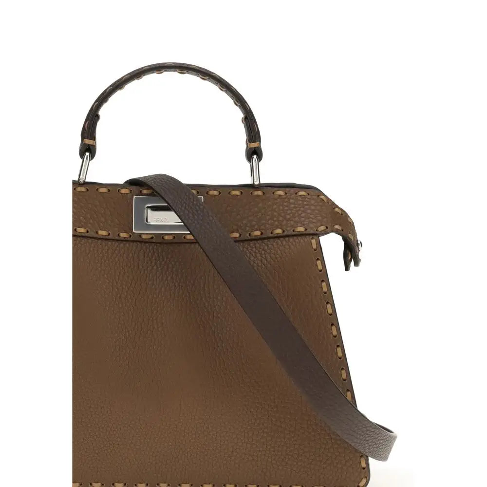 Fendi Braune Lederhandtasche