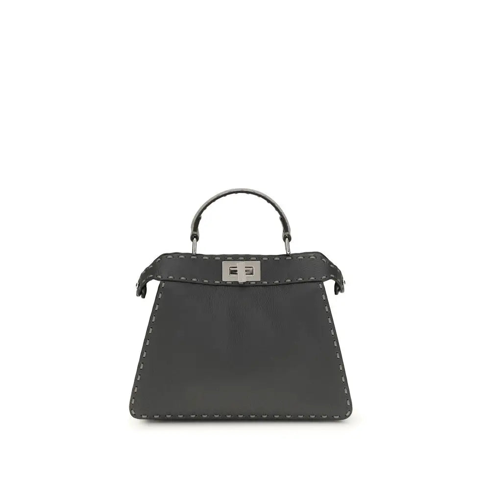 Fendi Graue Lederhandtasche