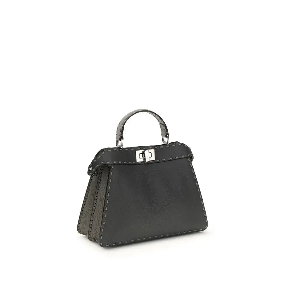 Fendi Graue Lederhandtasche