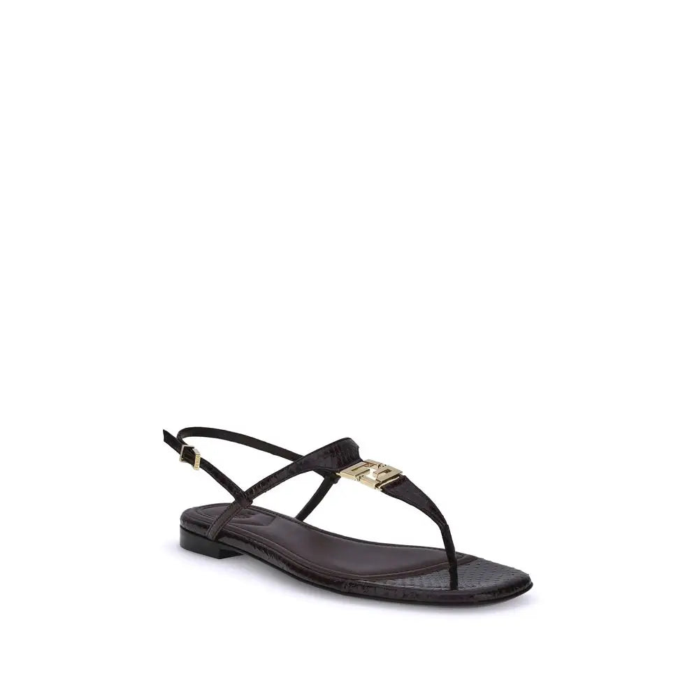 Fendi Lila Kalb Leder Bos Taurus Sandalen - EU37.5/US7.5