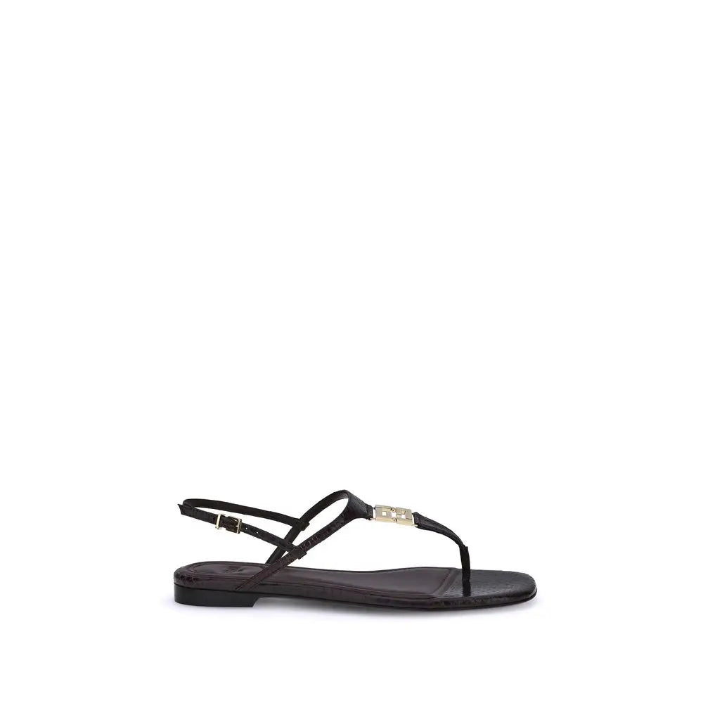 Fendi Lila Kalb Leder Bos Taurus Sandalen - EU37.5/US7.5