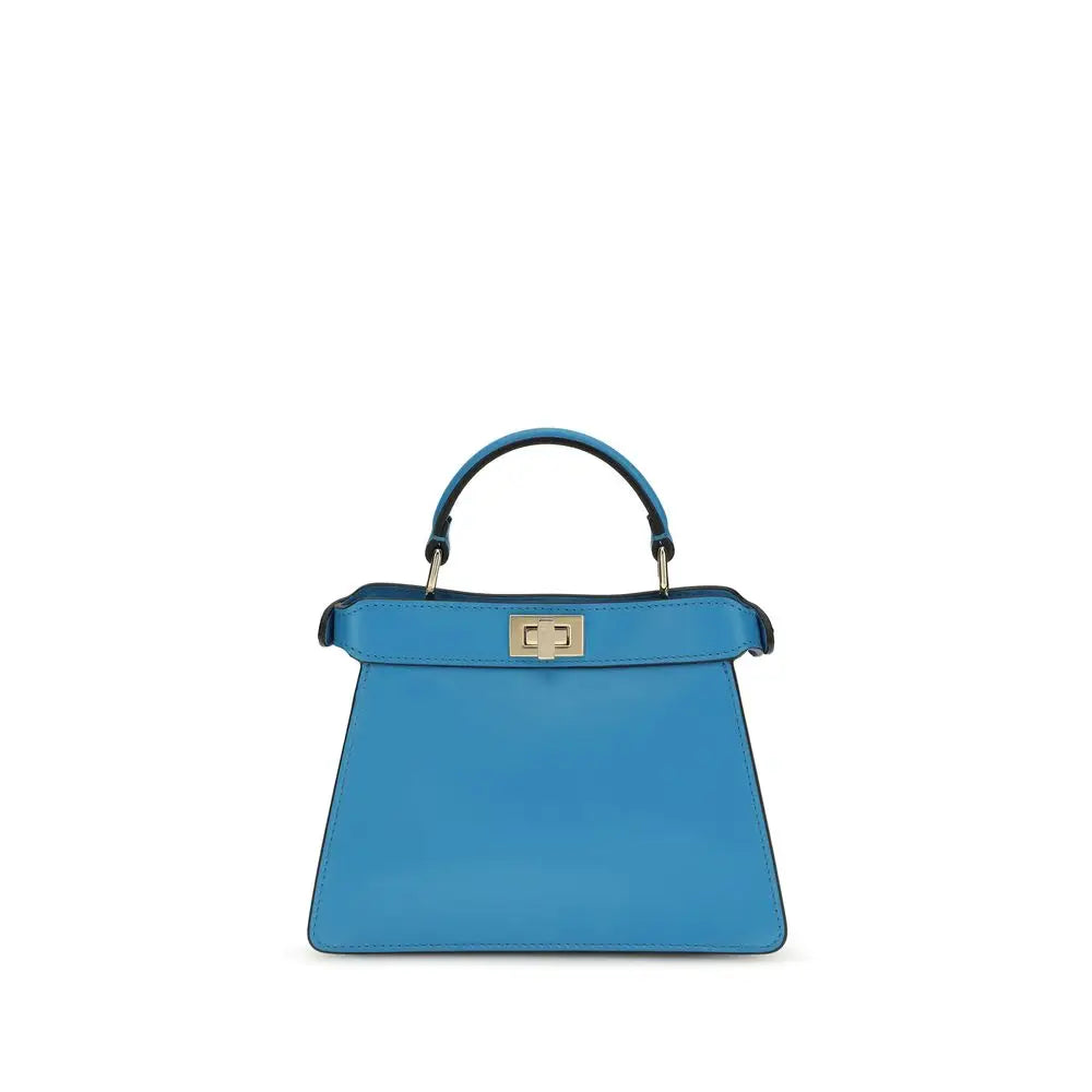 Fendi Schultertasche aus blauem Kalbsleder Bos Taurus