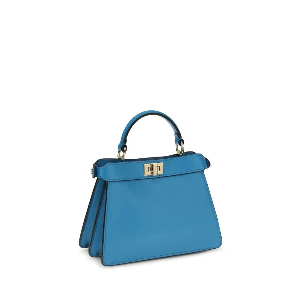 Fendi Schultertasche aus blauem Kalbsleder Bos Taurus