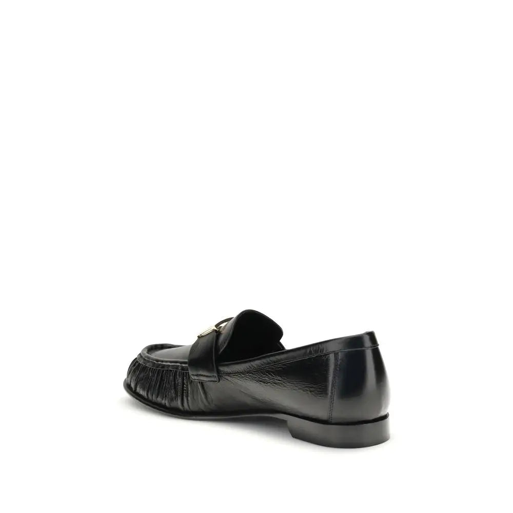 Fendi Schwarze Kalbsleder Bos Taurus Slip-On Loafers - EU41/US11