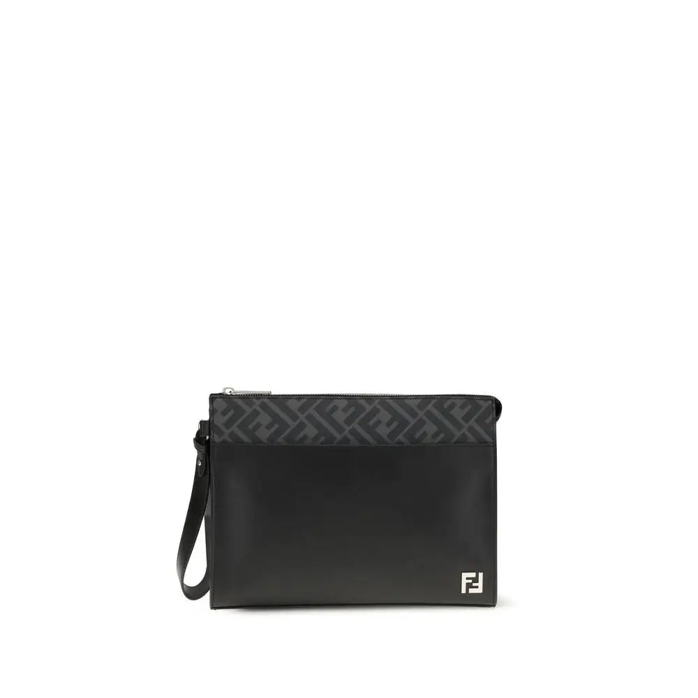 Fendi Schwarze Leder-Clutch