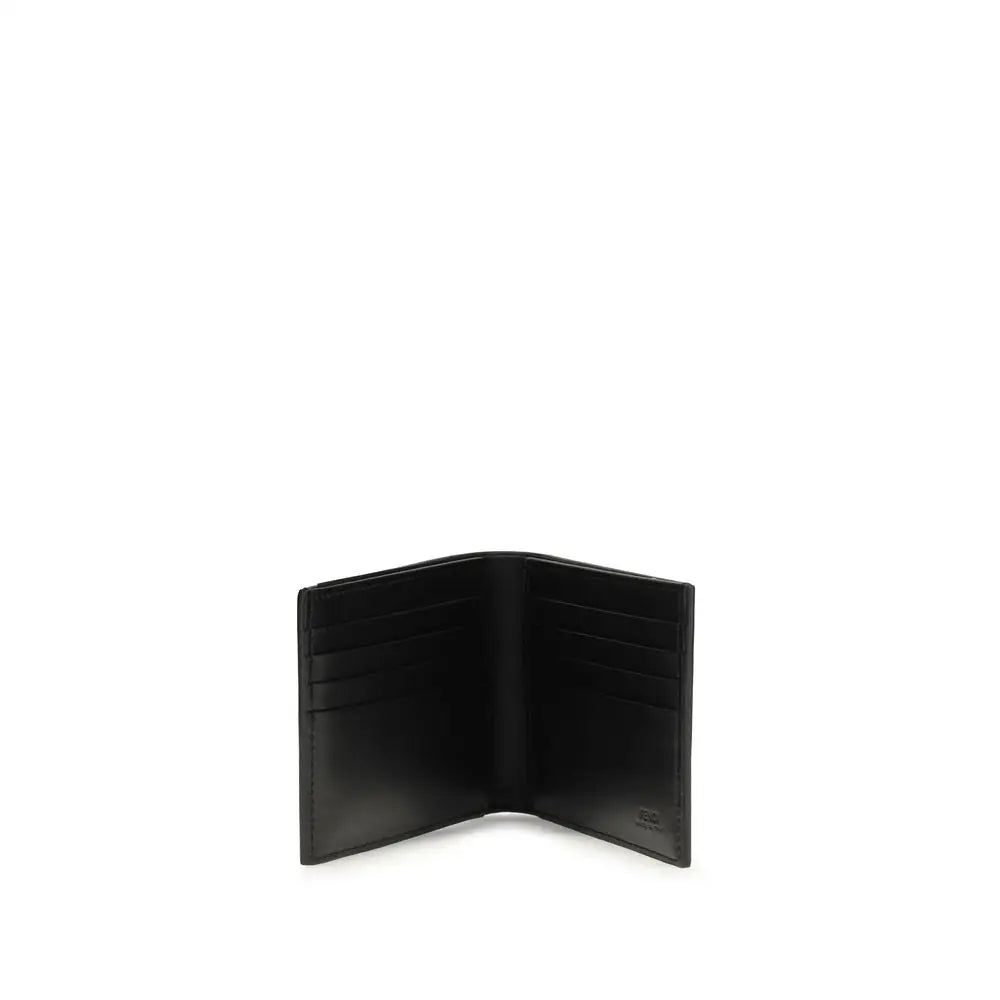 Fendi Schwarzes Kalbsleder Bos Taurus Portemonnaie