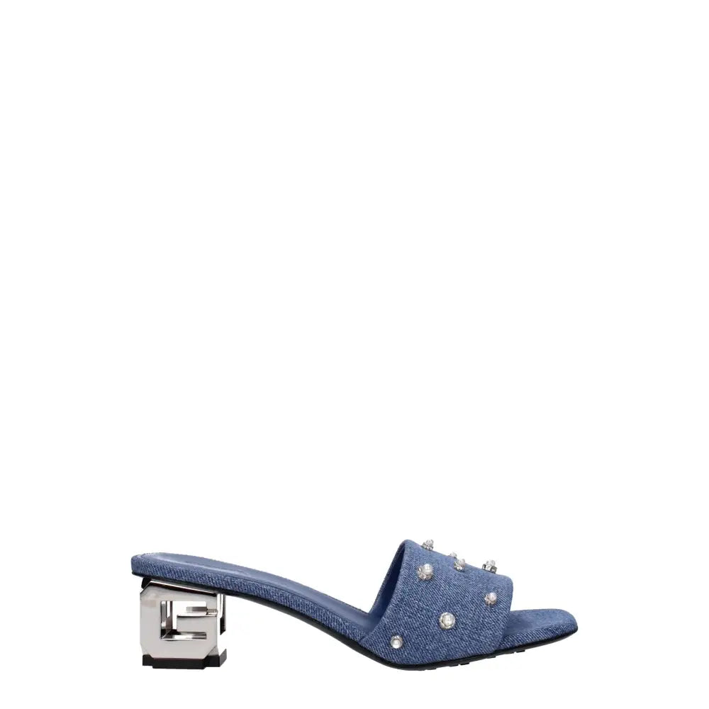 Givenchy Blaue Stoff-Sandalen